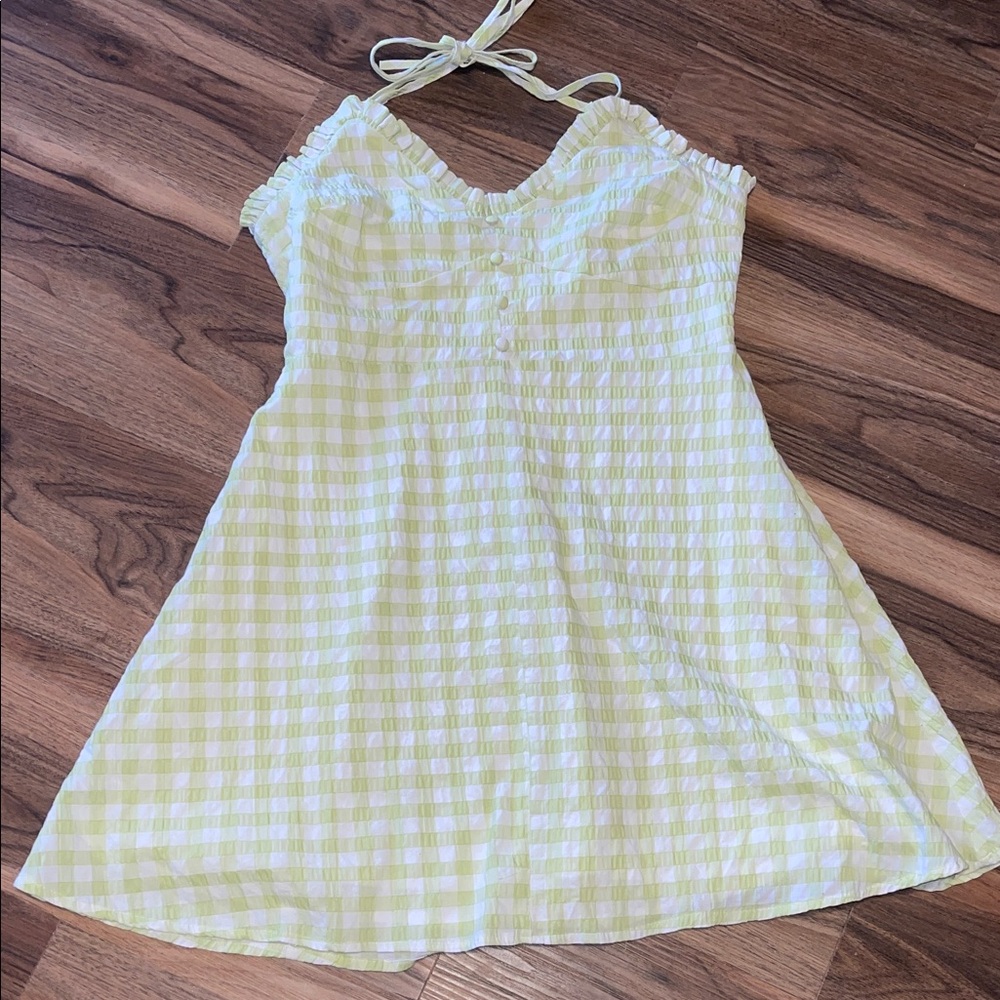 Giani Bernini Light Green Checkered Dress